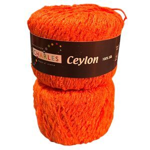 Stacy Charles Ceylon Silk Yarn Orange 68 Yards Italy Lot